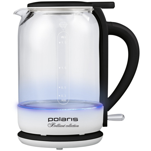 Электрочайник Polaris PWK 1753CGL белый/черный
