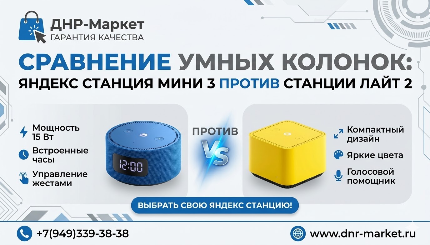 Сравнение умных колонок: Яндекс Станция Мини 3 против Станции Лайт 2 Сравнение умных колонок: Яндекс Станция Мини 3 против Станции Лайт 2