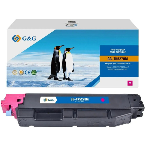 Картридж лазерный G&G GG-TK-5270M TK5270M пурпурный (6000стр) для Kyocera ECOSYS P6230cdn/M6230cidn/M6630cidn