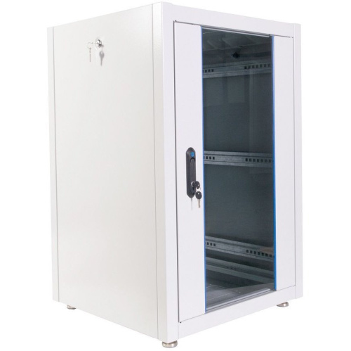 Шкаф коммутационный ЦМО ШТК-Э-18.6.8-13АА напольный 18U 600x800мм пер.дв.стекл металл серый