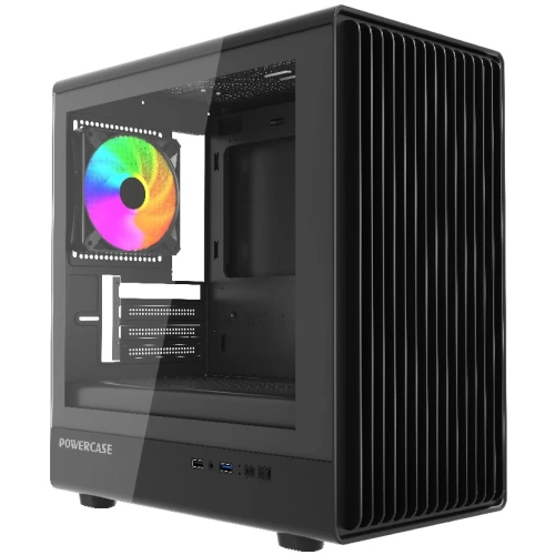 Корпус Powercase Mistral Micro C4B ARGB (CMMCB-A4), Tempered Glass, 4x 120mm ARGB PWM Fan, чёрный, mATX