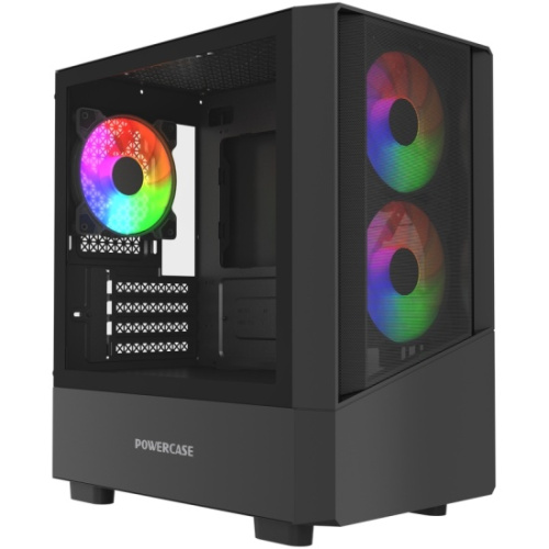 Корпус Powercase Mistral Micro A15B (CMMA15B-L3), Tempered Glass, 3x120mm FRGB fan, чёрный, mATX