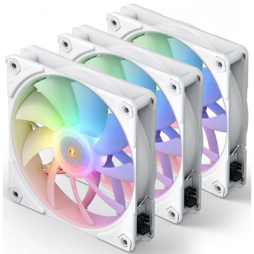 Вентилятор JONSBO ZF-120(3 in 1) White 120х120х25мм (ARGB LED, 500-1500об/мин, белый) Retail