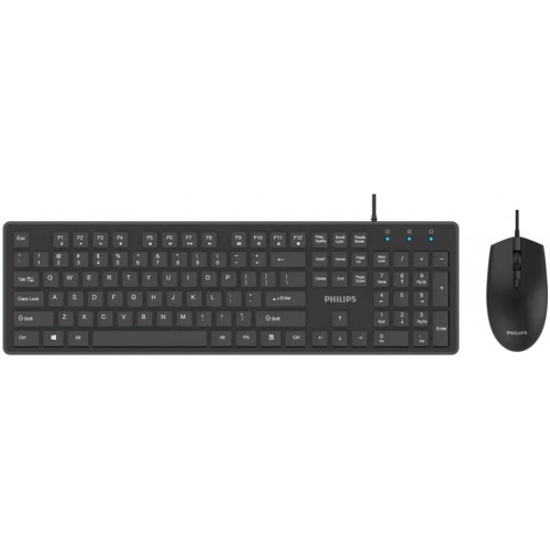 Комплект клавиатура и мышь проводной Philips SPT6264 (SPT6264B/60) чёрный