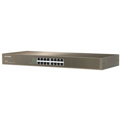 Коммутатор неуправляемый IP-COM F1016 16 портов, 16x100Мбит/с, настольный/ установка в стойку, металлический корпус