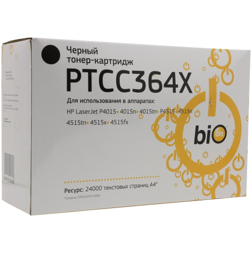 Картридж Bion CC364X / PTCC364X для HP LaserJet P4015/4515 черный, 24 000 стр.