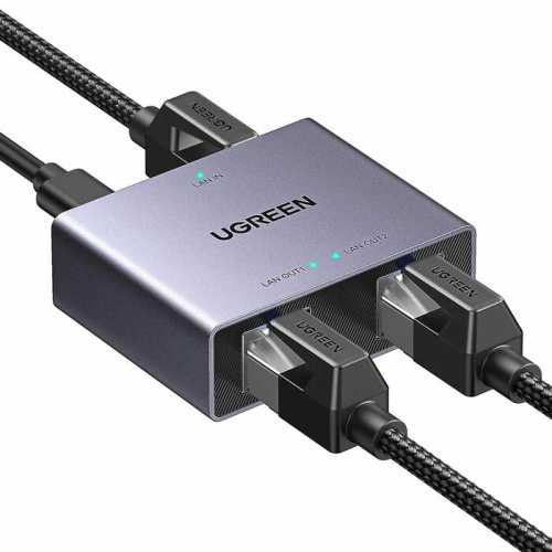 Сплиттер UGREEN NW301 (45311) Gigabit Ethernet Splitter 1 to 2 Gray