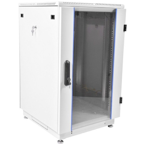 Шкаф коммутационный ЦМО ШТК-М-18.6.6-1ААА-9005 напольный 18U 600x600мм пер.дв.стекл черный