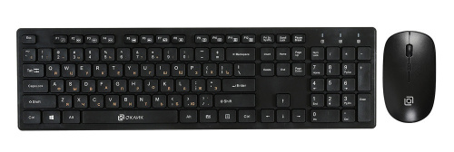 Клавиатура + мышь Oklick 240M клав:черный мышь:черный USB беспроводная slim Multimedia
