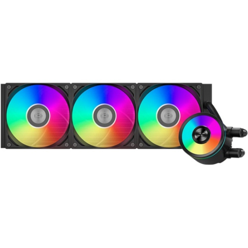 СВО PcCooler DA360 Pro ARGB BK (300W, 360mm, Black, Fans 3x120mm, 75.8CFM, 33.7dBA, 2200RPM/ Pump height 57mm, 28dBA, 3000RPM)