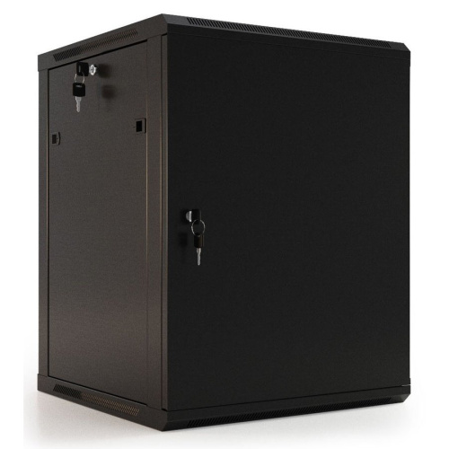 Шкаф коммутационный Hyperline TWB-0966-SR-RAL9004 настенный 9U 600x600мм пер.дв.металл 2 бок.пан. 60кг черный