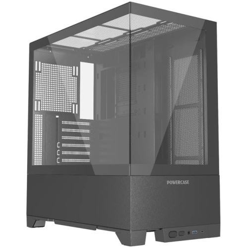 Корпус Powercase Vision Black V2 (CVBAV2-L0), Tempered Glass, чёрный, ATX