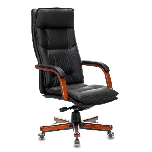 Кресло Бюрократ T-9927 Walnut (T-9927Walnut/Black) кожа черный