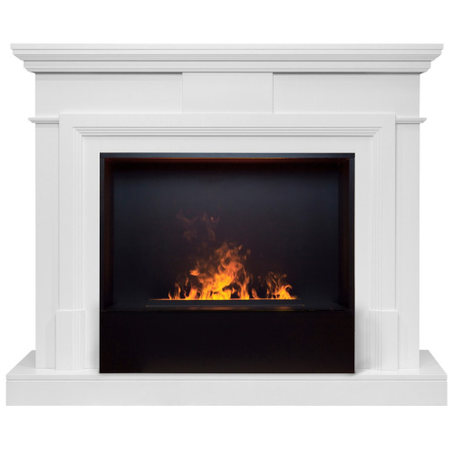 Электрокамин RealFlame Marco 25,5/26 WT белый с очагом 3D Cassette 630 Black Panel