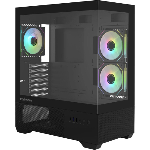 Корпус ZALMAN Chronix, ATX, Black, Window, 1xCombo (3.5’’ or 2.5’’), 1x3.5’’HDD, 2x2.5’’SSD, 1xUSB2.0, 1xUSB3.0, 1xUSB Type-C