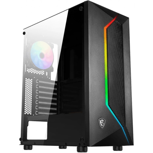 Корпус MSI MAG VAMPIRIC 100R / mid-tower, ATX, tempered glass / 1x120mm ARGB & 1x120mm system fans inc. / MAG VAMPIRIC 100R