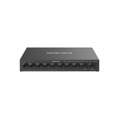 Коммутатор Mercusys MS110CP Настольный с 8 портами PoE+ 10/100Мбит/c и 2 гигабитными портами