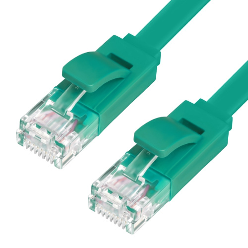 Патч-корд Greenconnect Prof GCR-LNC625-15.0m плоский прямой 15.0m, UTP медь кат.6, зеленый