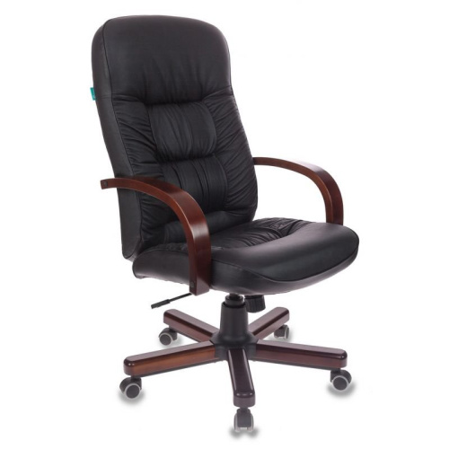 Кресло руководителя Бюрократ T-9908/Walnut черный кожа крестовина металл