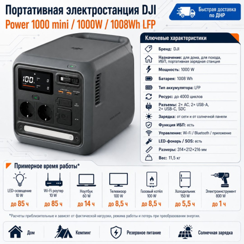 Портативная электростанция DJI Power 1000 mini 1000W
