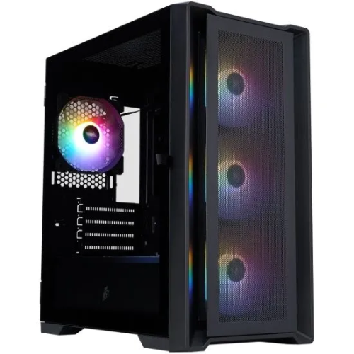Корпус 1STPLAYER Trilobite T4 Mesh FRGB Black (T4-BK-4F1) / mATX / 4x120mm FRGB fans