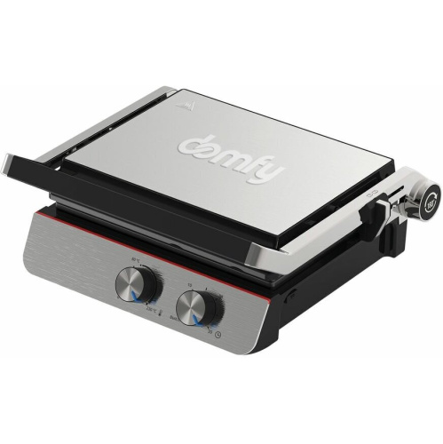 Электрогриль Domfy Metal DSM-EG502 черный/серебристый