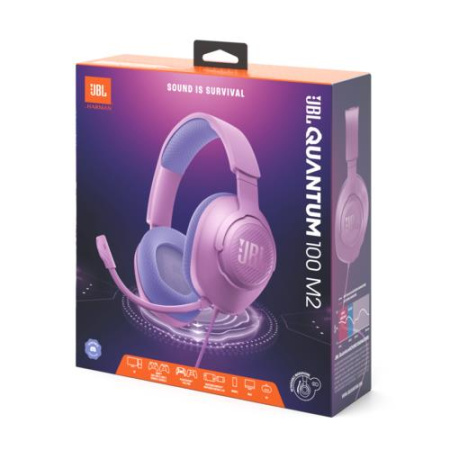 Проводные наушники JBL Quantum 100M2 розовый