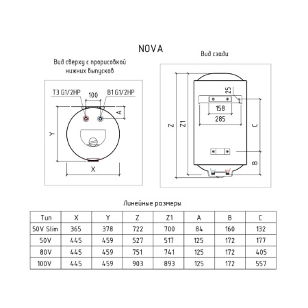 Водонагреватель THERMEX Nova 150 V