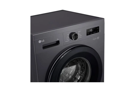 Стиральная машина LG F2Y1VS6J 9 кг, инверторный мотор с прямым приводом функция пара Steam, 8 программ, для аллергиков и детской одежды, черный