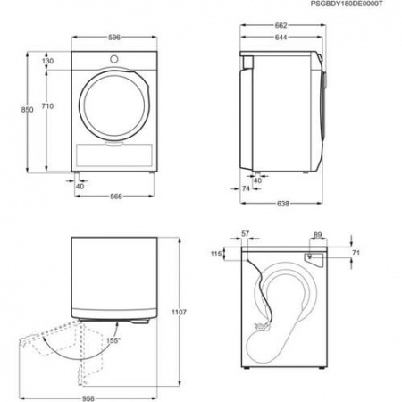 Сушильная машина Electrolux EW8H458B белый