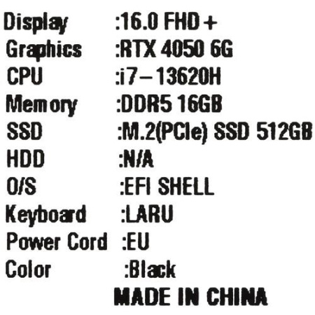 16" Ноутбук GIGABYTE G6 MF черный