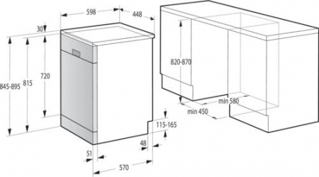 Посудомоечная машина Gorenje GS531E10W белый